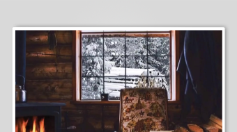 室内壁炉旁的木柴堆-众图网