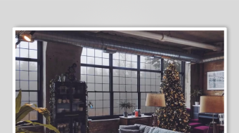 工业风舒适客厅室内场景-众图网