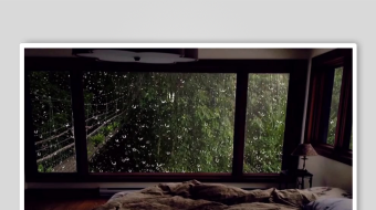 温馨木屋中的舒适卧床-众图网