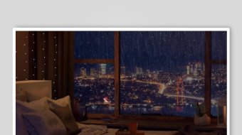 温馨卧室夜景尽显静谧美好-众图网