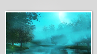 梦幻蓝调雨后森林景象-众图网