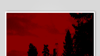 红幕下的树木剪影-众图网