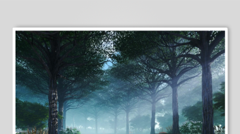 林间晨雾弥漫的静谧小道-众图网