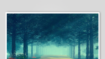 林间雾霭中的静谧小道-众图网