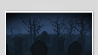 阴森墓地暗夜中的寂静-众图网