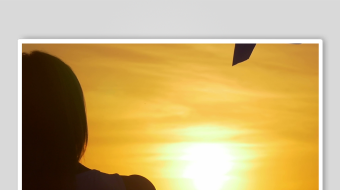 夕阳纸飞机素材背景-众图网