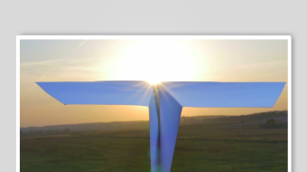 夕阳纸飞机素材背景-众图网