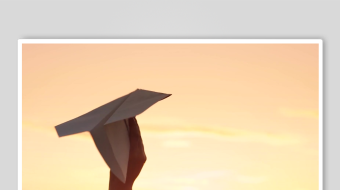 夕阳纸飞机素材背景-众图网