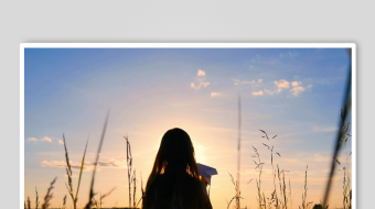 夕阳纸飞机素材背景-众图网