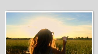 夕阳纸飞机素材背景-众图网