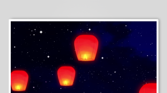 孔明灯背景视频素材-众图网