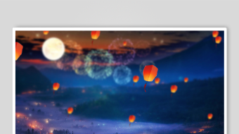 孔明灯背景视频素材-众图网