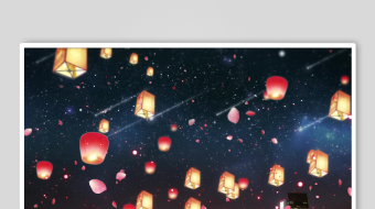 孔明灯背景视频素材-众图网