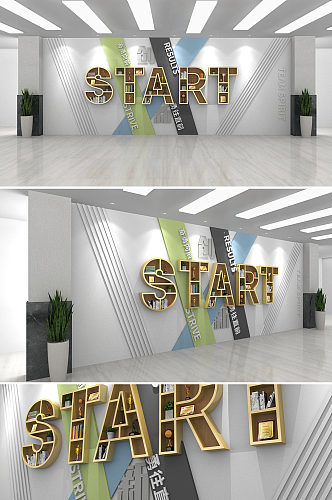 时尚创意字母企业团队之星公司荣誉专利墙文化墙 荣誉墙