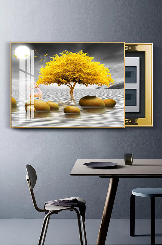 时来运转石来运转推拉式配电箱装饰画-众图网