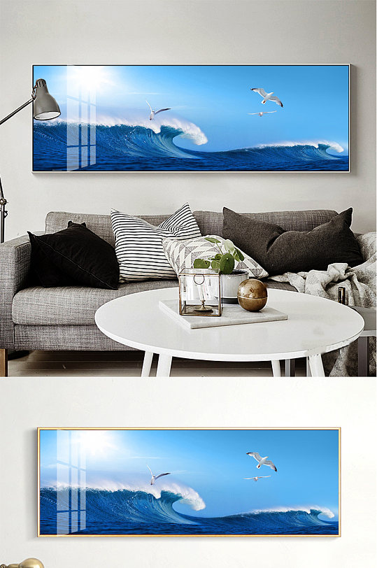 风景大海波浪海鸥装饰画-众图网