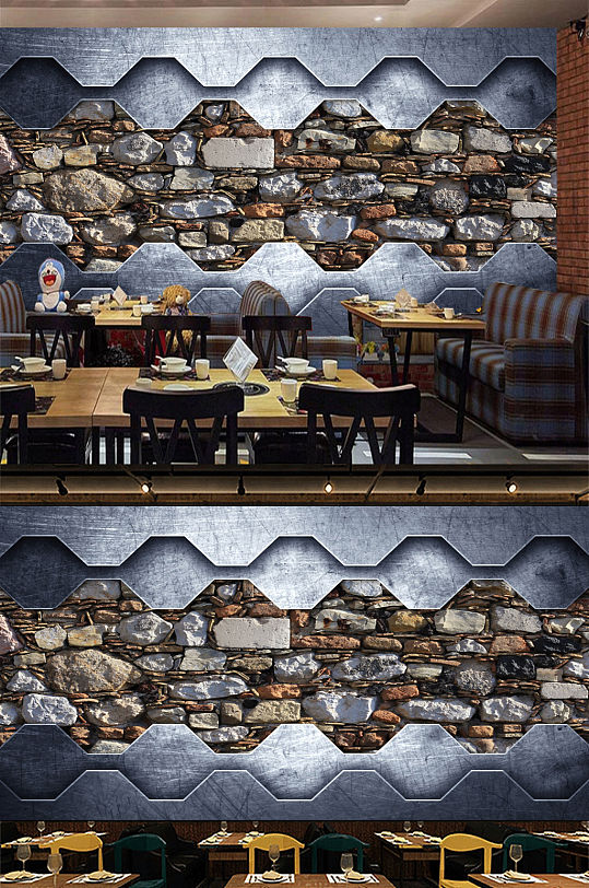 复古怀旧砖墙工业风背景墙-众图网