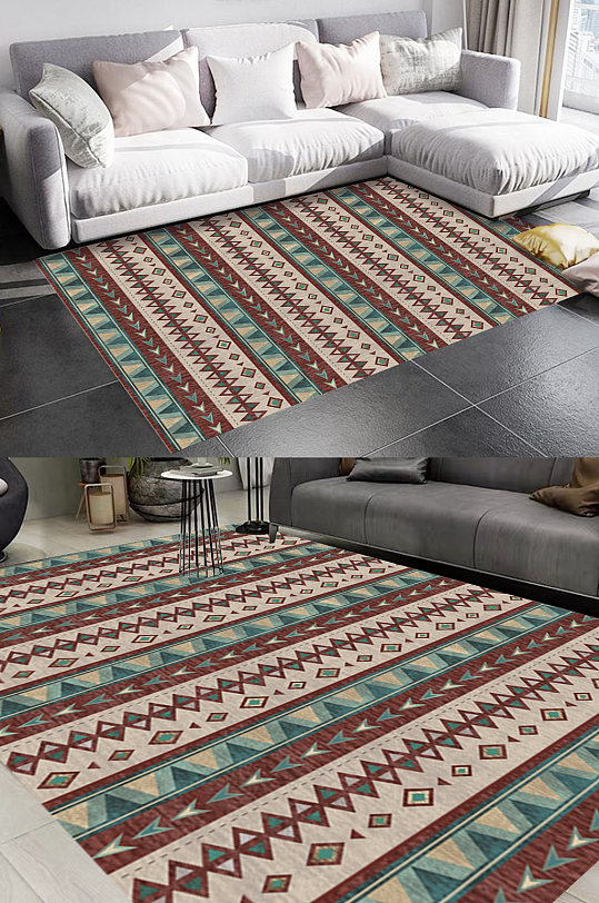 北欧摩洛哥花纹地毯图案-众图网