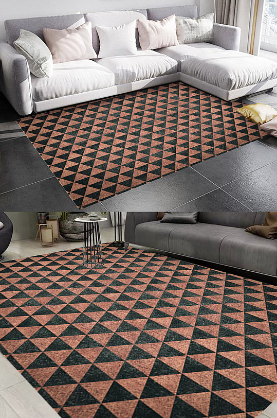 几何床边毯地毯地垫图案-众图网