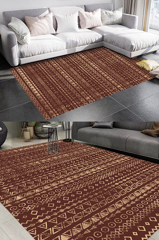 北欧风摩洛哥民族风格地毯-众图网