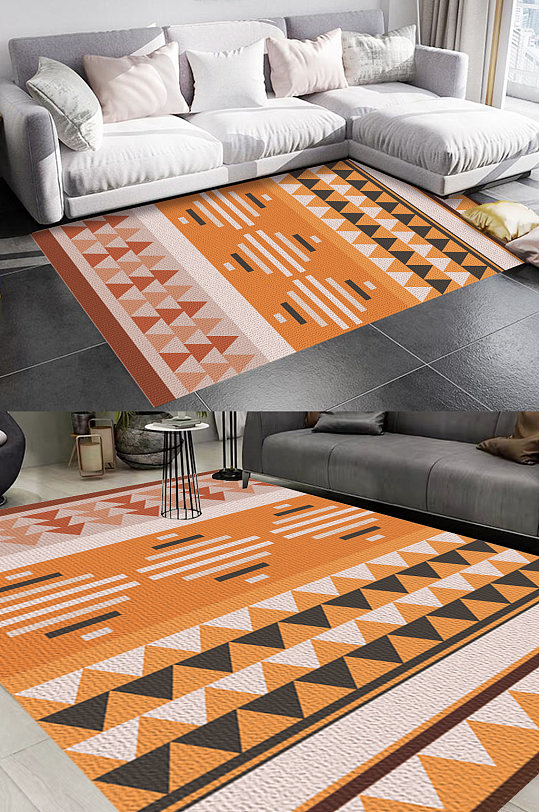 花样几何客厅卧室地毯图案-众图网