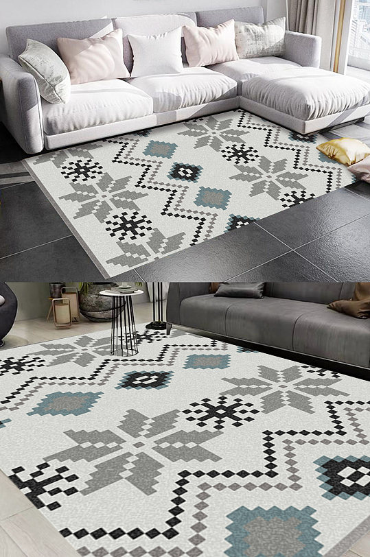 摩洛哥民族风风格地毯图案-众图网