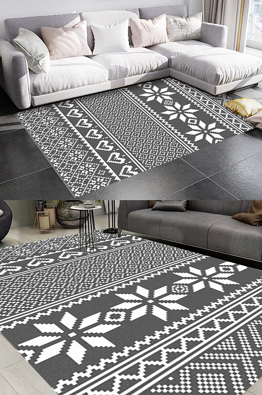 摩洛哥印花风格地毯图案-众图网