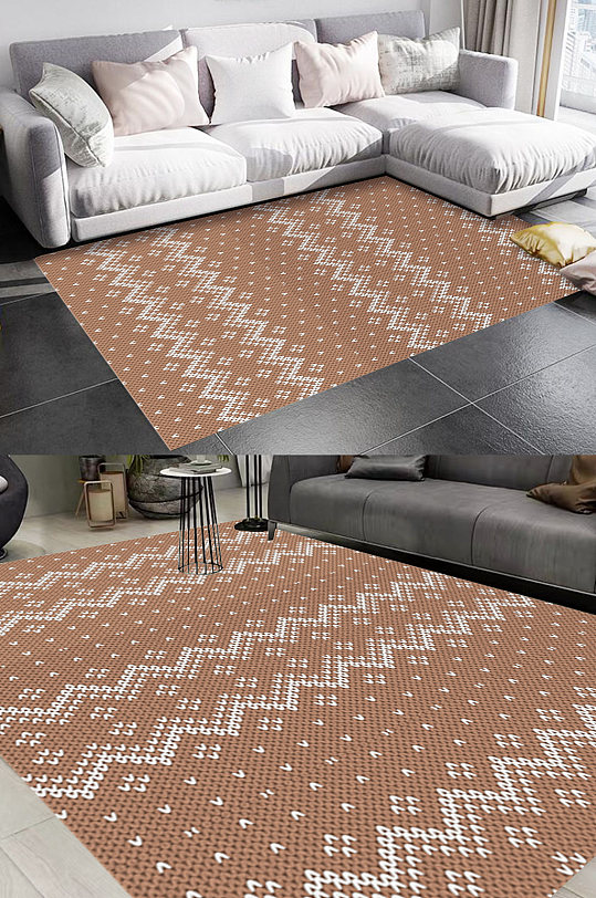 毛衣编织纹理风格地毯图案-众图网