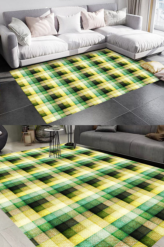 格子苏格兰风格地毯图案-众图网