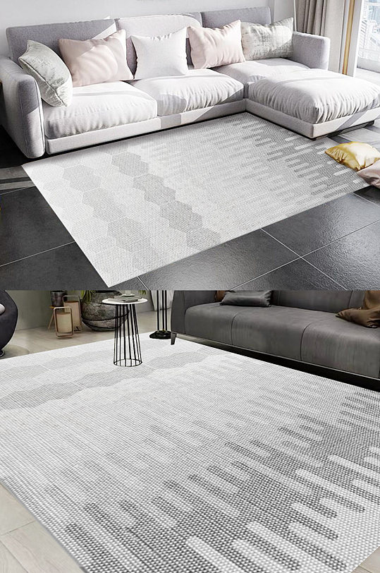 土耳其灰色风格地毯图案-众图网