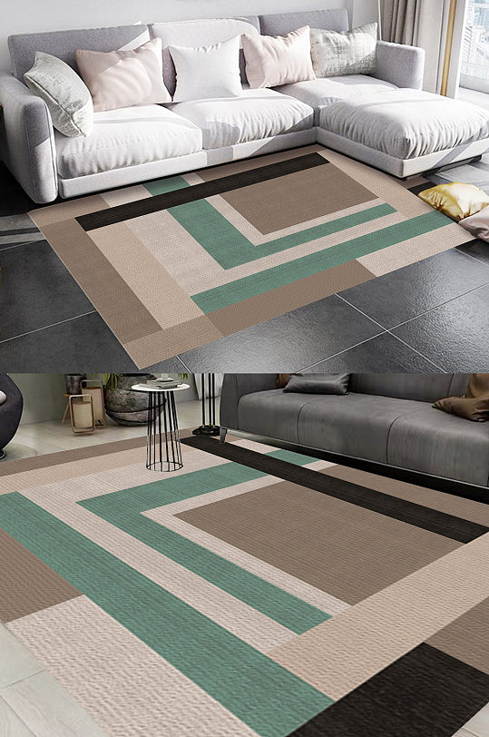 莫兰迪砖墙风格地毯图案-众图网