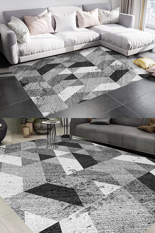 灰色纹理砖块风格地毯图案-众图网