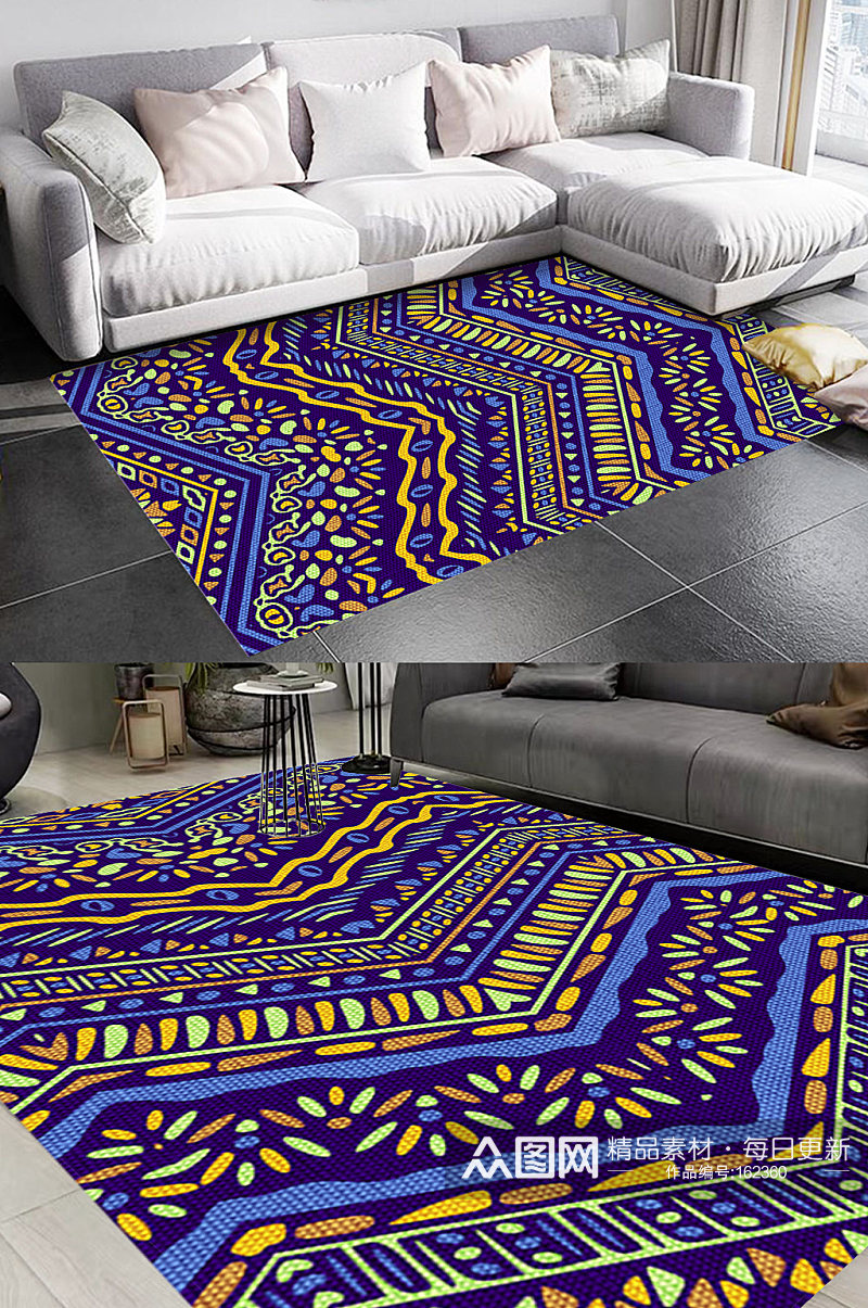 摩洛哥民族风格地毯图案素材