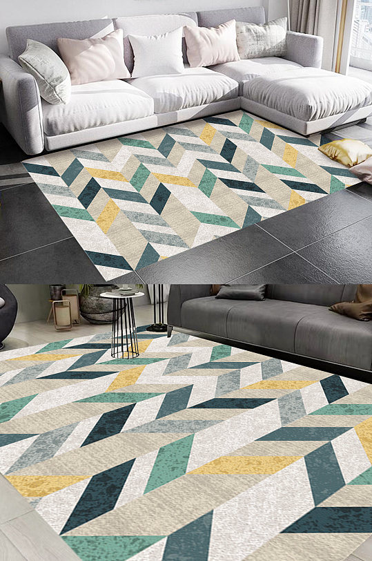 北欧清新风格地毯图案-众图网