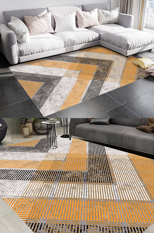 北区拼色风格地毯图案-众图网