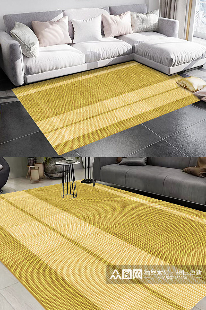 土耳其黄色风格地毯图案素材