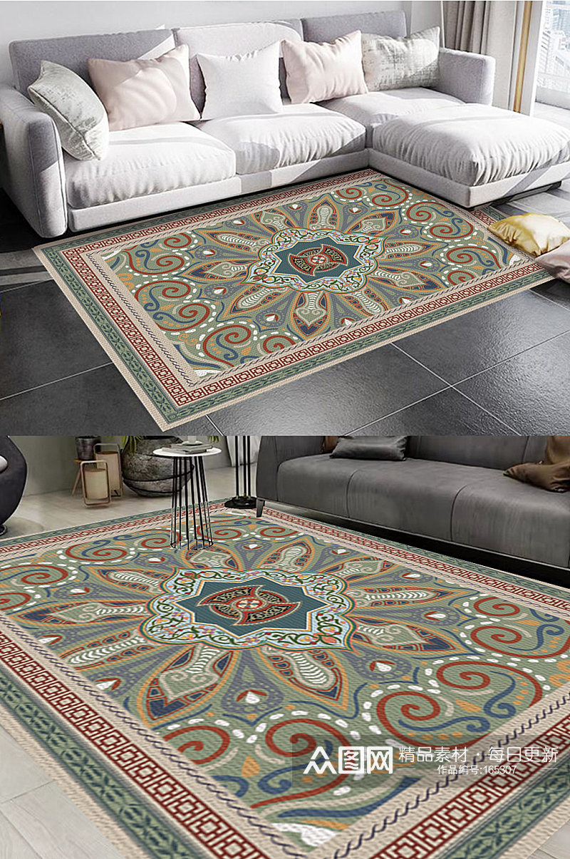 摩洛哥宫廷风格地毯图案素材