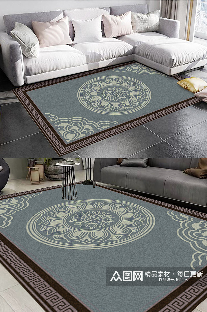 欧式大气圆形风格地毯图案素材