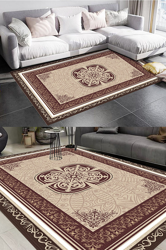 高端古典宫廷风格地毯图案-众图网