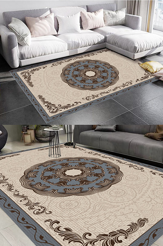 高端古典宫廷风格地毯图案-众图网