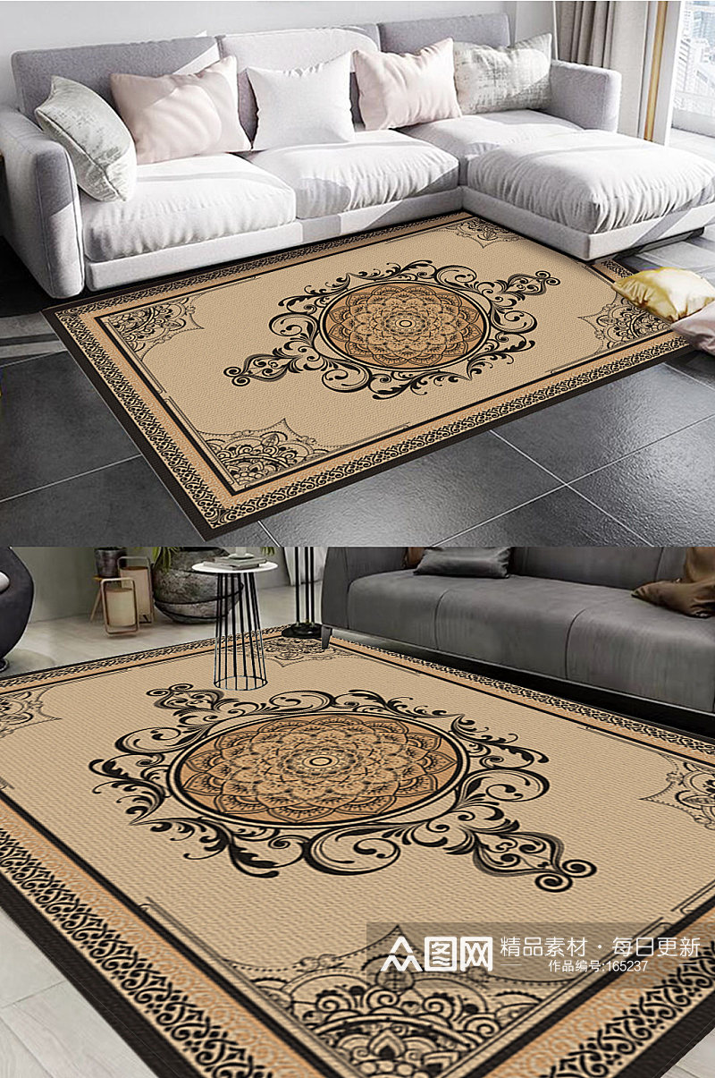 高端古典宫廷风格地毯图案素材