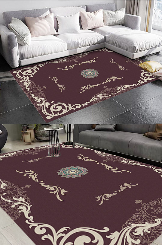 欧式古典宫廷风格地毯图案-众图网