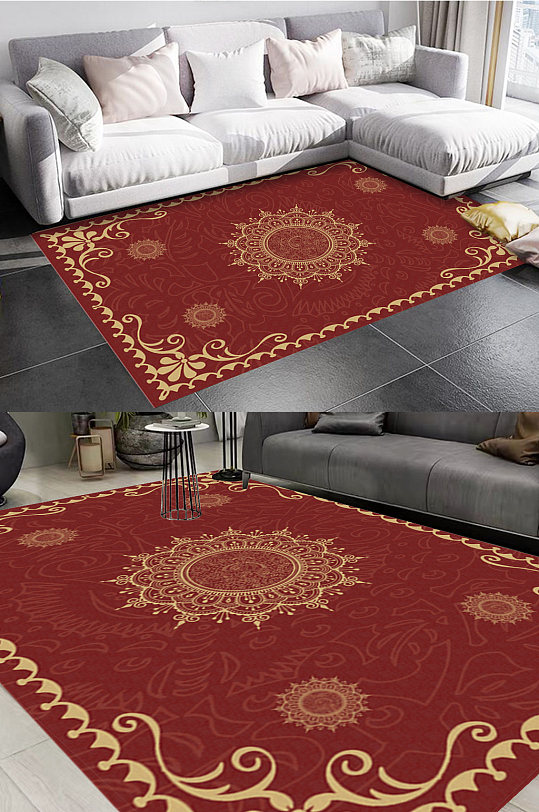 古典欧式大气风格地毯图案-众图网