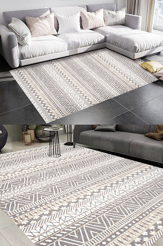 摩洛哥棕色风格地毯图案-众图网