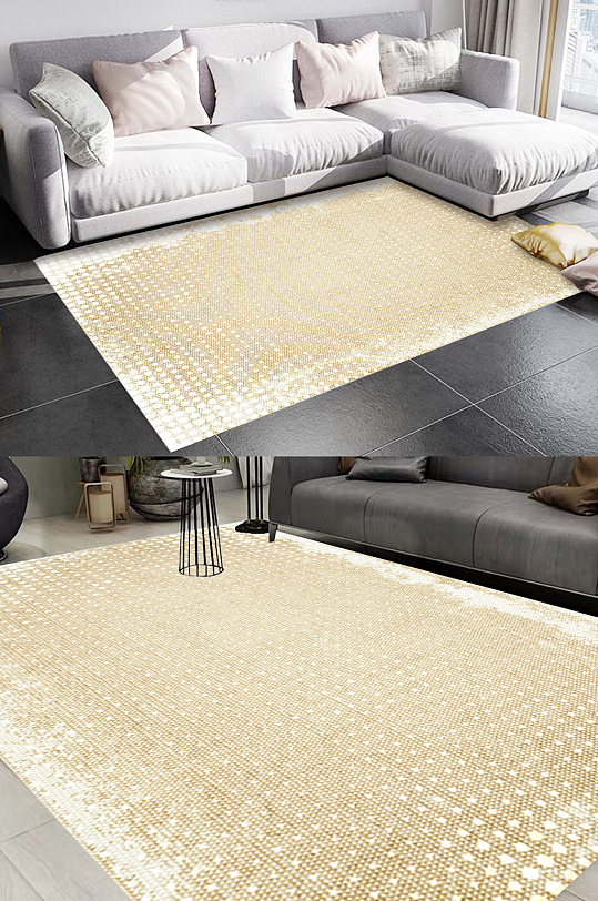 黄色亚麻斑点风格地毯图案-众图网