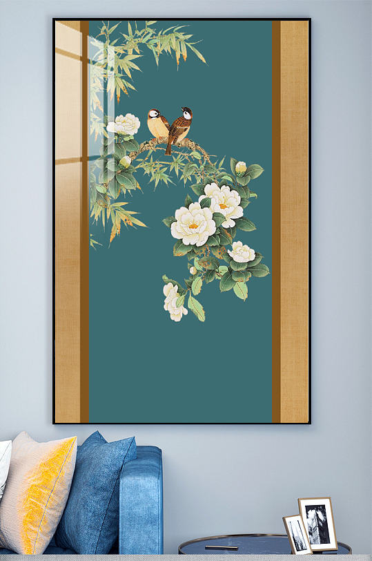 中式水墨花鸟图图片-中式水墨花鸟图素材下载-众图网