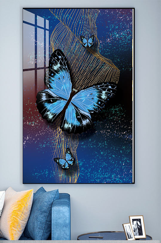 蝴蝶挂画壁画背景墙装饰画