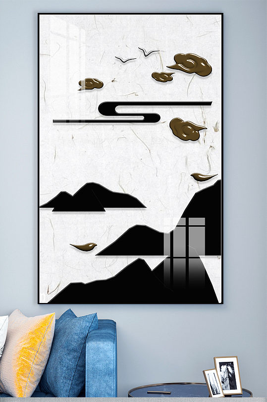 新中式意境山玄关装饰画