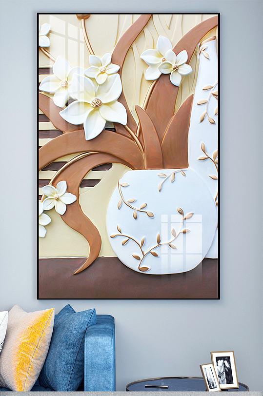 3d立体浮雕兰花装饰画