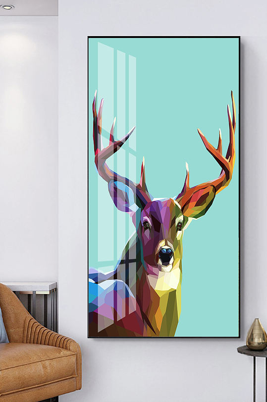 麋鹿北欧装饰画背景墙